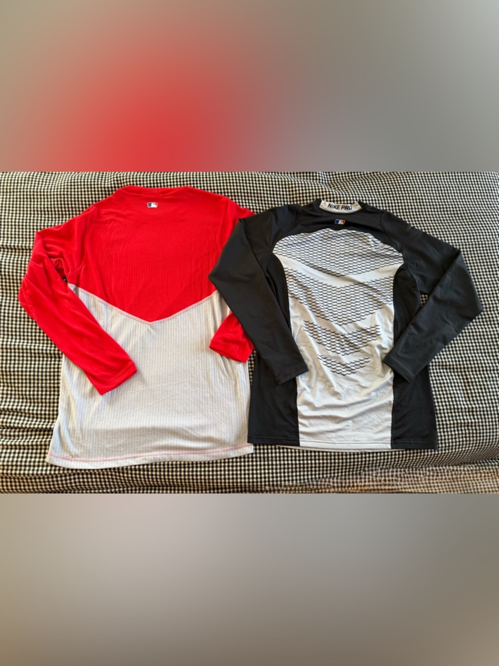 Nike Red Dri-FIT Performance Baseball Top with White Swoosh Lot of 2 - Picture 7 of 11
